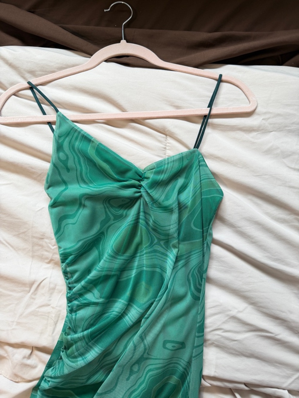Y2K Green Mesh Midi Dress